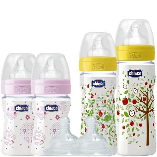 Kit Mamadeiras Wellbeing Fisiologica Girls 06 Peças - Chicco - Chicco