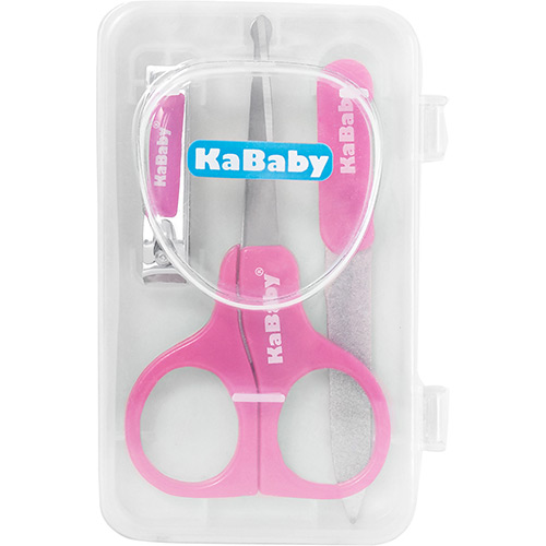 Kit Manicure para Bebê com Estojo KaBaby 20001 - Rosa