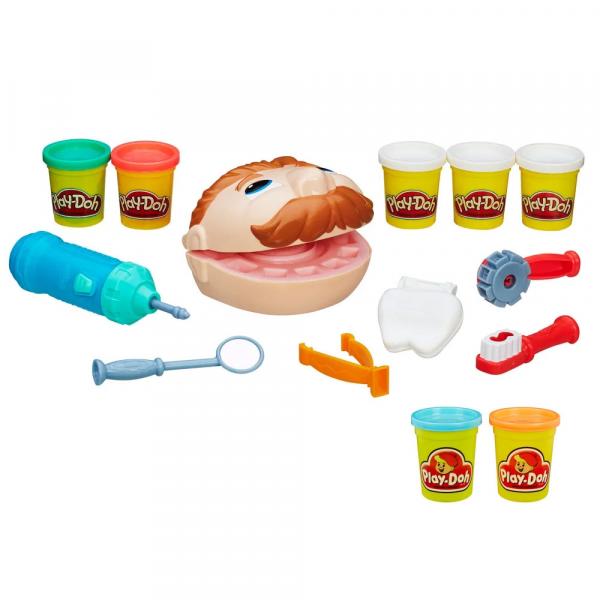 Kit Massa de Modelar - Play-Doh - Dentista e Pack com 2 Potes - Turquesa e Laranja - Hasbro