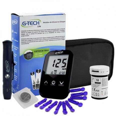 Kit Medidor de Glicose + 50 Tiras de Verificação G-Tech Free - Gtech