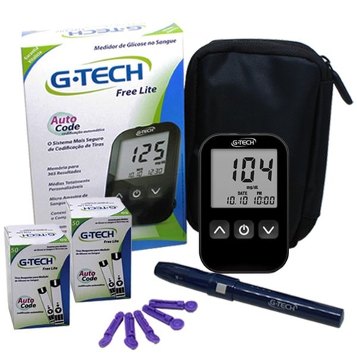 Kit Medidor de Glicose Free Lite 100un G-tech - G Tech