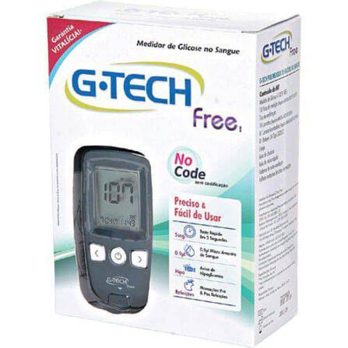 Kit Medidor de Glicose G-tech Free C/ 10 Tiras