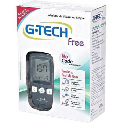 Kit Medidor de Glicose G-tech Free C/ 10 Tiras