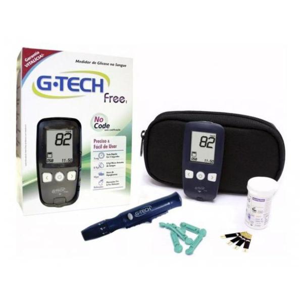 Kit Medidor de Glicose Glicosimetro Glicemia Free Gtech - G-Tech