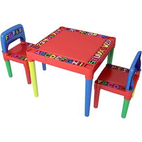 Kit Mesa Infantil Educativa Desmontável com 2 Cadeiras