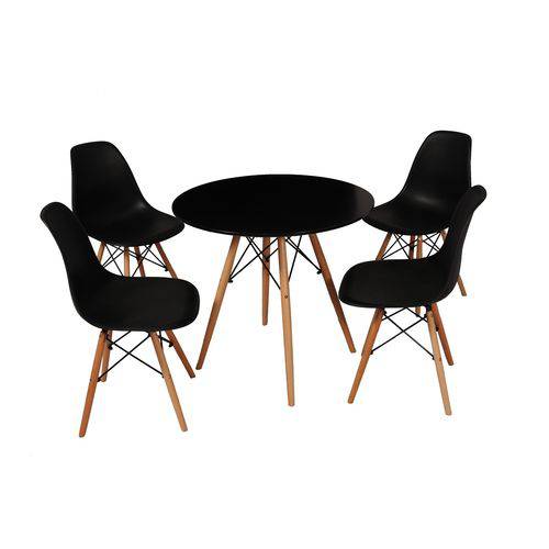 Tudo sobre 'Kit Mesa Jantar Eames Eiffel 80cm + 4 Cadeiras Eames Eiffel - Preta - Magazine Decor'