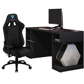 Tudo sobre 'Kit Mesa para PC Gamer Destiny com Cadeira Gamer BC3 ThunderX3 - Lyam Decor - PRETO'