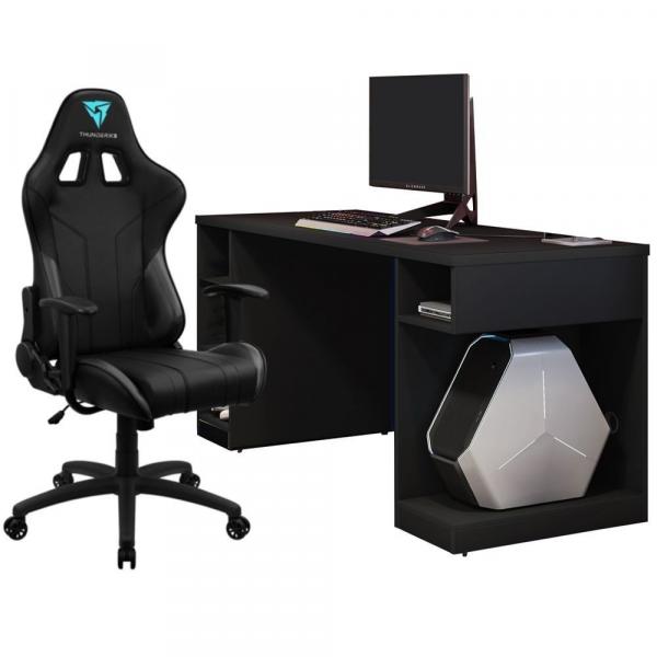 Kit Mesa para PC Gamer Destiny com Cadeira Gamer EC3 ThunderX3 Preto - Lyam Decor