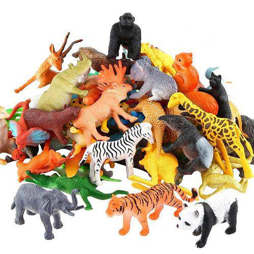 Tudo sobre 'Kit Mini Animais Realista Selvagem ValeforToy de Plástico com 54 Peças de Animais da Selva'