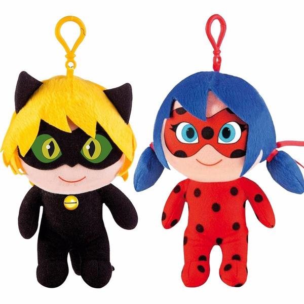 KIT Miraculous Lady Bug + Cat Noir Pelúcia 18cm-Multibrink