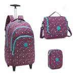 Kit Mochila Bolsa Escolar Juvenil com Rodinha Denlex 18" Rx