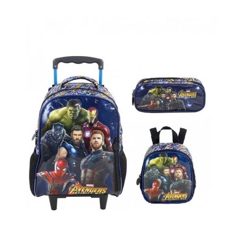 Kit Mochila C/rodas Avengers Fiery C/lancheira e Estojo 7460