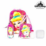 Kit Mochila Infantil Escolar Cinderela com Rodinha