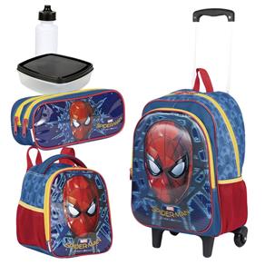 Kit Mochila Infantil Spider Man 18X 3D Lancheira Est Sestini