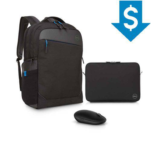 Kit Mochila para Notebook Dell Professional 15,6" + Mouse Wireless WM326 + Capa para Notebook 15,6"