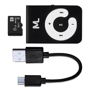 Kit Mp3 Player + Cartão 8GB + Cabo USB