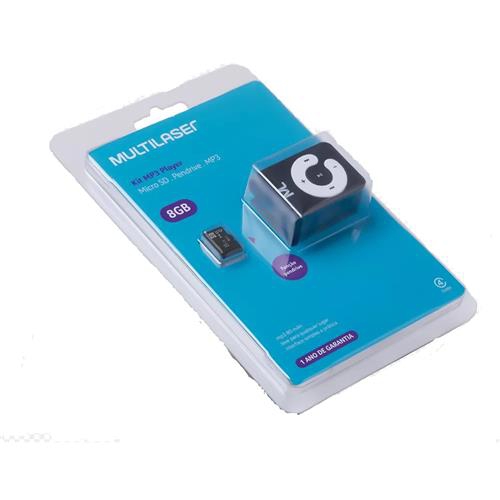 Kit Mp3 Player - Micro SD 8GB - Função Pendrive - Mc300 - Multilaser