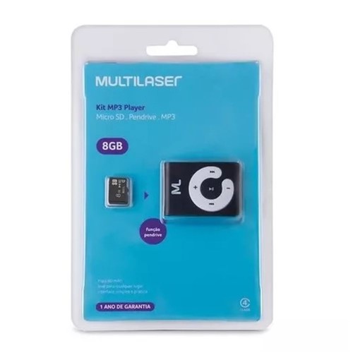 Kit MP3 Player Micro SD 8GB MC300 - Multilaser