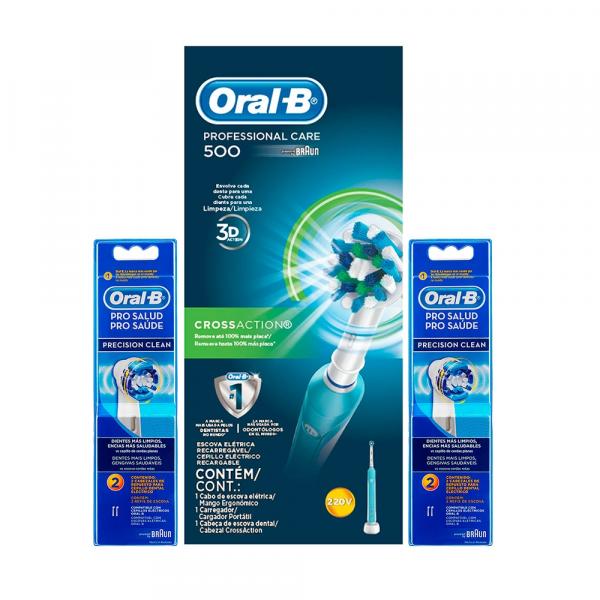 Kit Oral-B Escova Elétrica PC 500 D16 220V + 4 Refis Precision Clean - Oral B