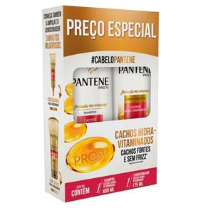 Kit Pantene Cachos Hidra-Vitaminados Shampoo + Condicionador - 400ml + 175ml