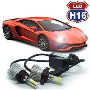 Kit Par Lâmpada Super Led Automotiva Farol Carro 3D H16 8000 Lumens 12V 24V 6000K