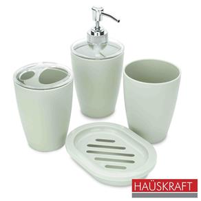 Kit para Banheiro 4 Peças Haüskraft de Plástico Cor Cinza HK-4709-002 - CINZA