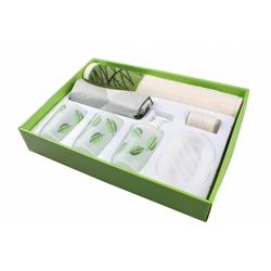 Kit para Banheiro Folha Verde - 7 Peças - Bathinc