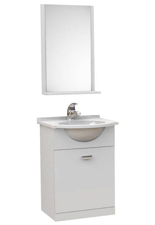 Kit para Banheiro 3 Peças Sintético Espelho Branco Tomdo