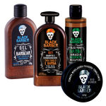 Kit para Barba Gel Barbear Óleo Pomada Modeladora e Shampoo