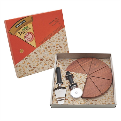 Kit para Pizza 3 Peças Aço Inox 25099024 Tramontina