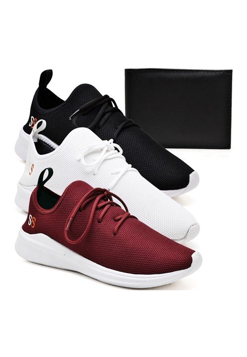 Kit 3 Pares Tenis Masculino Casual