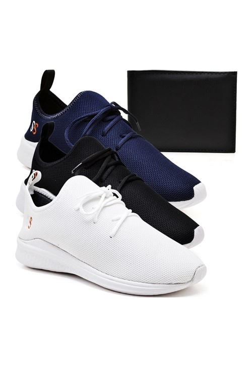 Kit 3 Pares Tenis Masculino Casual
