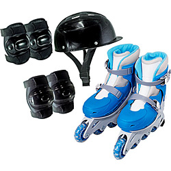 Tudo sobre 'Kit Patins Ajust¿vel Radical Azul - Tam.37 ao 40 - By Kids'