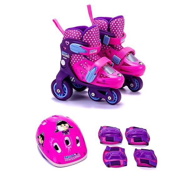 Kit Patins Infantil 31 ao 34 - Princesinha Anne - Unik Toys