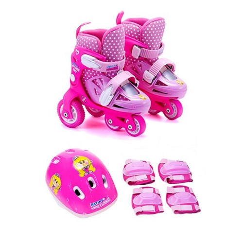 Kit Patins Infantil 27 ao 30 Princesinha Lory Unik Toys