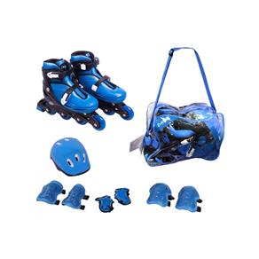 Kit Patins Radical Roller Infantil Completo com Capacete e Proteções Bel Sports - G (37 a 40)