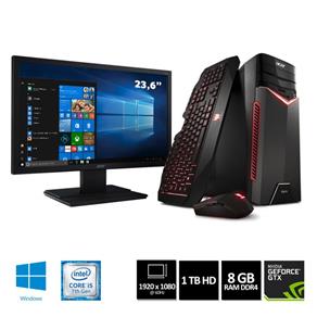 Kit: PC Gamer Acer GX-783-BR11 Corei5 8GB 1TB GeForce 1050Ti 4GB Win10 + Monitor Acer V246HQL 23.6"
