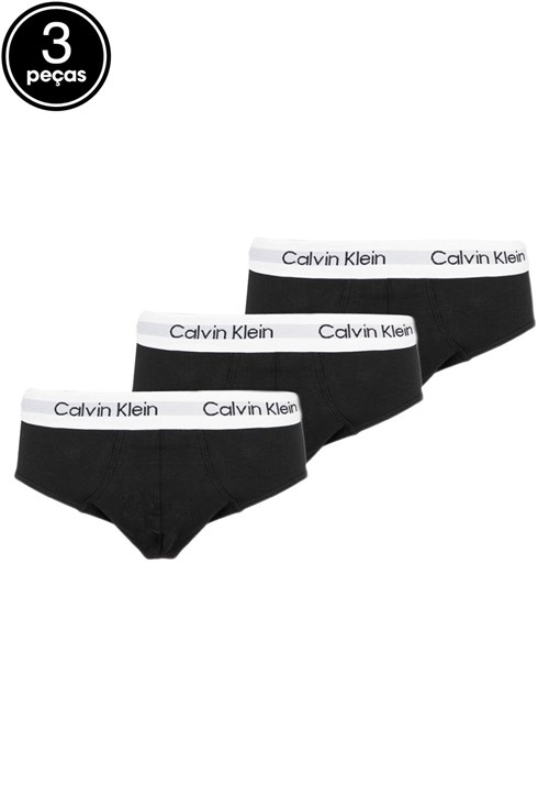 Kit 3pçs Cueca Calvin Klein Underwear Preto