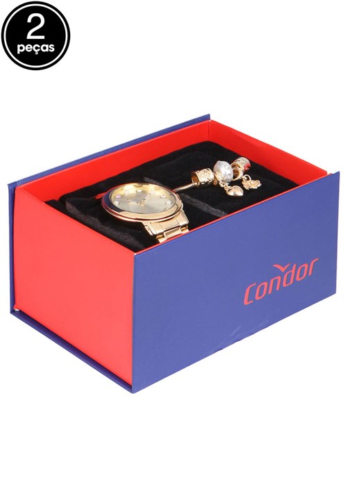 Kit 2pçs Relógio Condor CO2035LR/K4D Dourado
