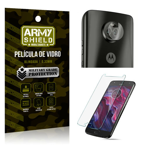 Kit Película de Lente Câmera Anti Risco + Película de Vidro Motorola Moto X4 - Armyshield