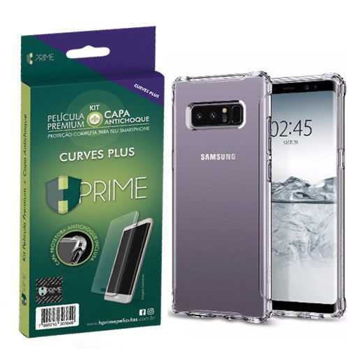Kit Película Hprime Curves Galaxy Note 8 e Capa Antishock