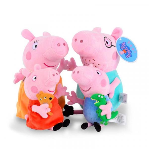Tudo sobre 'Kit Pelúcia Família Peppa Pig com 4 Personagens 28Cm Original'