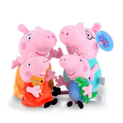 Kit Pelúcia Família Peppa Pig com 4 Personagens 28Cm Original