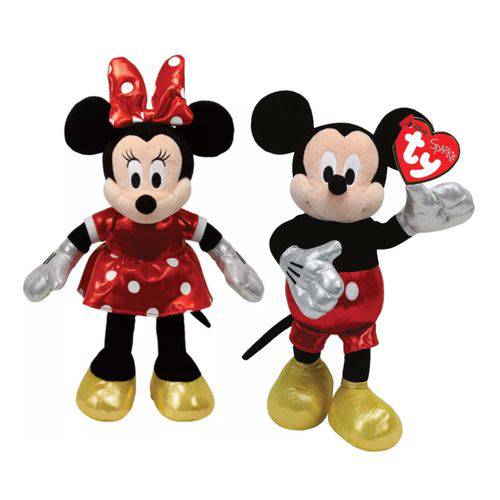 Tudo sobre 'Kit Pelúcia Minnie Mouse e Mickey Mouse Ty Infantil 20cm Ursinhos Fofinhos'