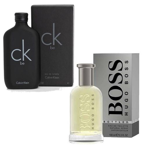 Tudo sobre 'Kit Perfume Hugo Boss Bottled Edt Masculino 100ml e Calvin Klein Ck Be 100ml'