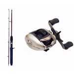 Kit Pesca Carretilha Marine Elite 3000 Esquerda + Vara Ottoni 1.80m