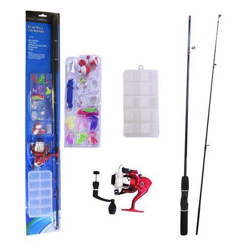 Kit Pesca Estojo Vara Carretilha e Acessorios