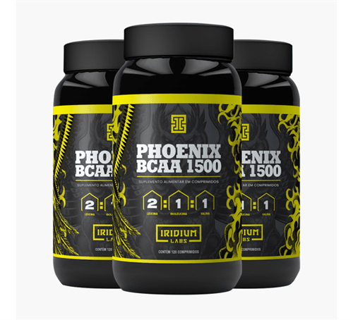 Kit Phoenix BCAA 1500 - 3 Potes de 90 Comprimidos