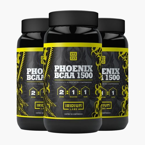 Kit Phoenix BCAA 1500 - 3 Potes de 90 Comprimidos