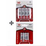 Kit Pilhas Mox Recarregável com 4 Aa 2600 Mah e 4 Aaa 1000 Mah